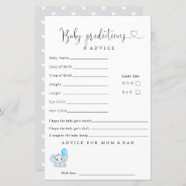 Elephant Baby shower Predication Advice