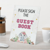 Elephant Baby shower Reclamebord Met Voetstuk (Insitu)