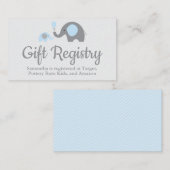 Elephant Baby shower Registry Inserts in Blauw Informatiekaartje (Voorkant / Achterkant)