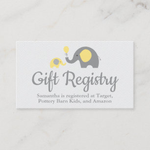 Elephant Baby shower Registry Inserts in Roze Informatiekaartje