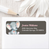 Elephant Baby shower retour adreslabel Etiket (Insitu)