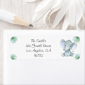 Elephant Baby shower retourlabels Etiket (Insitu)