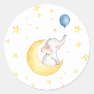 Elephant Baby shower Ronde Sticker