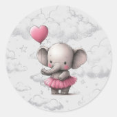 Elephant Baby shower Ronde Sticker (Voorkant)