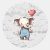 Elephant Baby shower Ronde Sticker (Voorkant)
