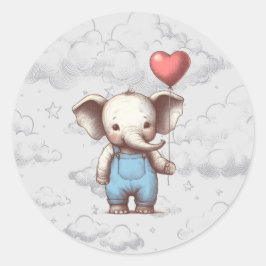 Elephant Baby shower Ronde Sticker