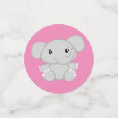 Elephant Baby shower Roze Safari Meisje Confetti (Kleine voorkant)