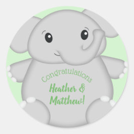 Elephant Baby shower Safari Ronde Sticker