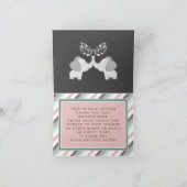 Elephant Baby shower Schattige Roze & Grijs Dank u Notitiekaartje (Binnen)