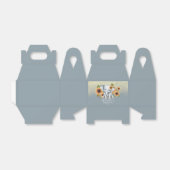 Elephant Baby shower Sunflower Glitter Dusty Blue Bedankdoosjes (Uitgevouwen)