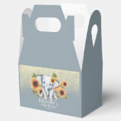 Elephant Baby shower Sunflower Glitter Dusty Blue Bedankdoosjes (Geopend)