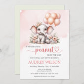 Elephant Baby shower Sweet Little Peanut Kaart (Voorkant / Achterkant)