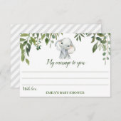 Elephant Baby shower Time Capsule Cards Informatiekaartje (Voorkant / Achterkant)
