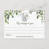 Elephant Baby shower Time Capsule Cards Informatiekaartje (Voorkant)