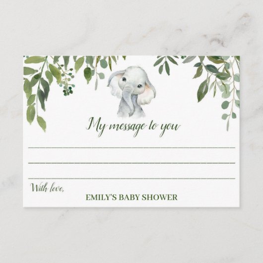 Elephant Baby shower Time Capsule Cards Informatiekaartje (Voorkant)