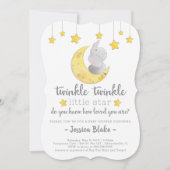 Elephant Baby shower "Twinkle Twinkle Little Star" Kaart (Voorkant)