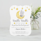 Elephant Baby shower "Twinkle Twinkle Little Star" Kaart (Staand voorkant)