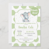 Elephant Baby shower Uitnodiging Genderonderzoek (Voorkant)