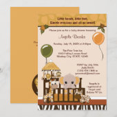 ELEPHANT Baby shower Uitnodiging Herfst Oerwoud Sa (Voorkant / Achterkant)