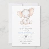 Elephant Baby shower-uitnodiging Kaart (Voorkant)