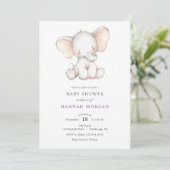 Elephant Baby shower-uitnodiging Kaart (Staand voorkant)