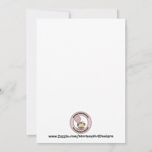 ELEPHANT Baby shower Uitnodiging tot orchidee CJE (Achterkant)