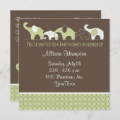 Elephant Baby Shower-uitvindingen voor games Kaart (Voorkant / Achterkant)