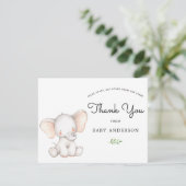 Elephant Baby shower via Mail Hartelijk dank (Staand voorkant)