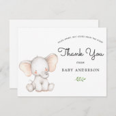Elephant Baby shower via Mail Hartelijk dank (Voorkant / Achterkant)