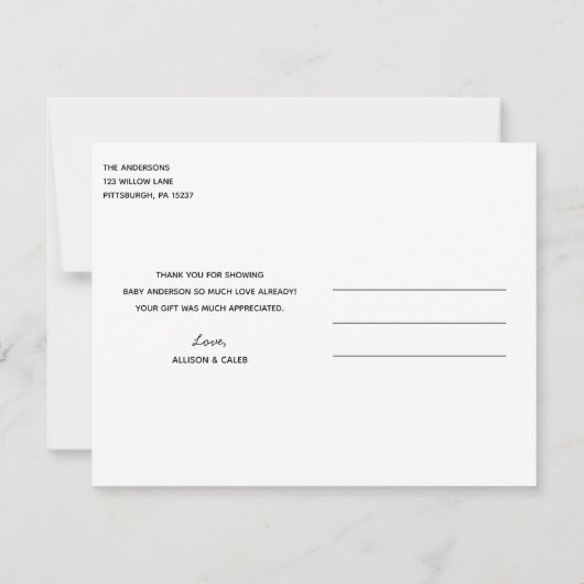 Elephant Baby shower via Mail Hartelijk dank (Achterkant)