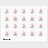 Elephant-baby shower vierkante sticker (Vel)