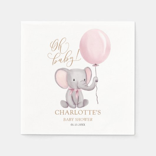 Elephant-Baby shower voor Ecute  Servet (Voorkant)