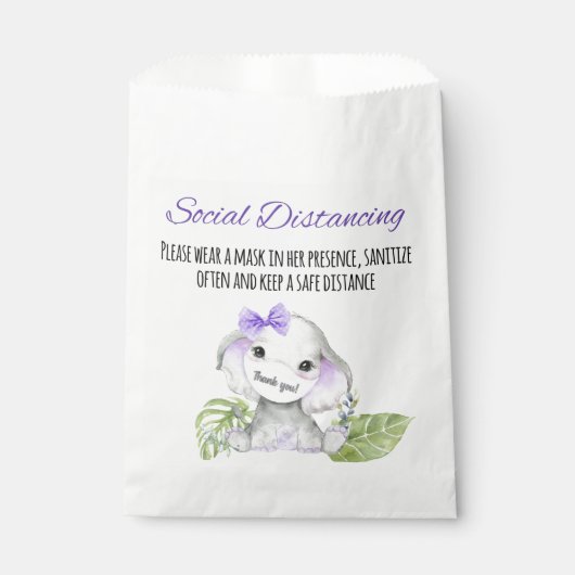 Elephant-baby shower voor tassen bedankzakje (Voorkant)