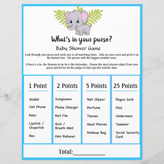 Elephant Baby shower wat in uw paardenspel (Voorkant)