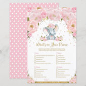 Elephant Baby shower Wat is er op je telefoonspel? (Voorkant / Achterkant)