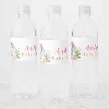 Elephant Baby shower Water Fles Etiket