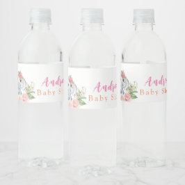 Elephant Baby shower Water Fles Etiket