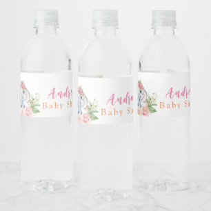 Elephant Baby shower Water Fles Etiket