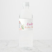 Elephant Baby shower Water Fles Etiket (Voorkant)