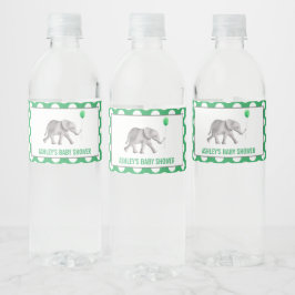 Elephant Baby shower Water Fleslabels Waterfles Etiket