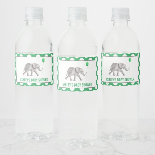 Elephant Baby shower Water Fleslabels Waterfles Etiket (Flessen)
