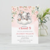 Elephant Baby shower We zijn op Cloud 9 Kaart (Staand voorkant)