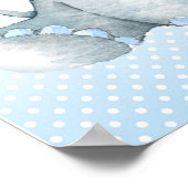 Elephant Baby shower Welcome Sign (Blauw) Poster (Hoek)