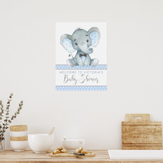 Elephant Baby shower Welcome Sign Poster (Keuken)