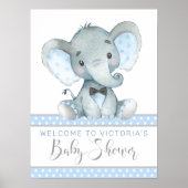 Elephant Baby shower Welcome Sign Poster (Voorkant)