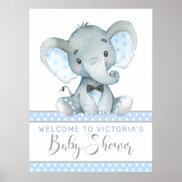 Elephant Baby shower Welcome Sign Poster