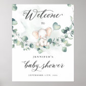 Elephant Baby shower Welcome Sign Poster (Voorkant)