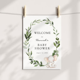 Elephant Baby shower Welcome Sign Poster