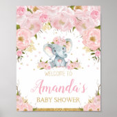 Elephant Baby shower Welcome Sign Poster (Voorkant)