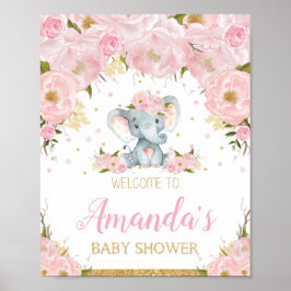 Elephant Baby shower Welcome Sign Poster
